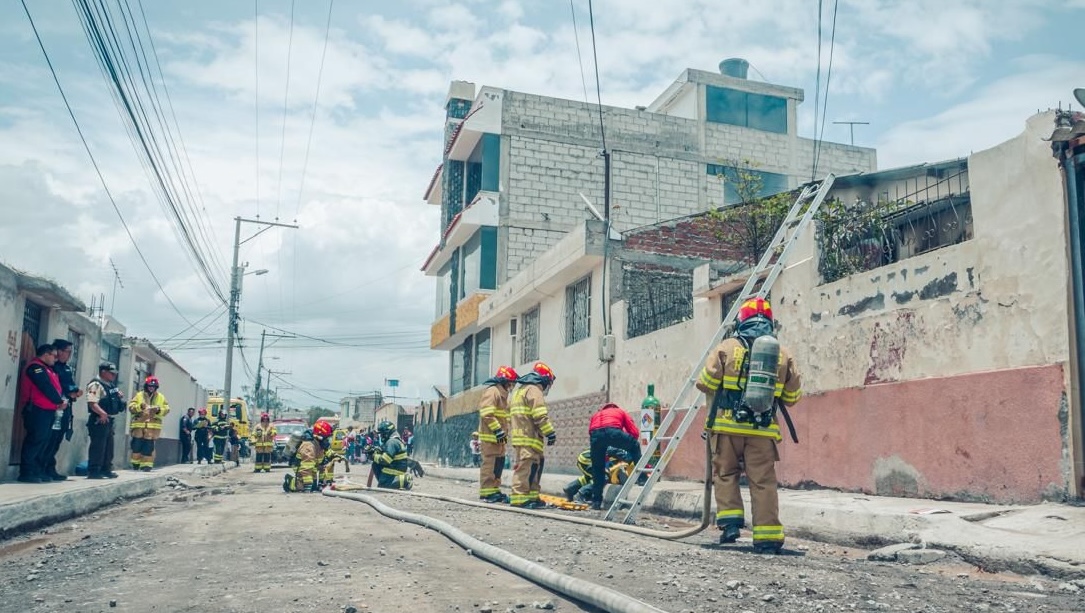 Bomberos de Riobamba realizaron simulacro